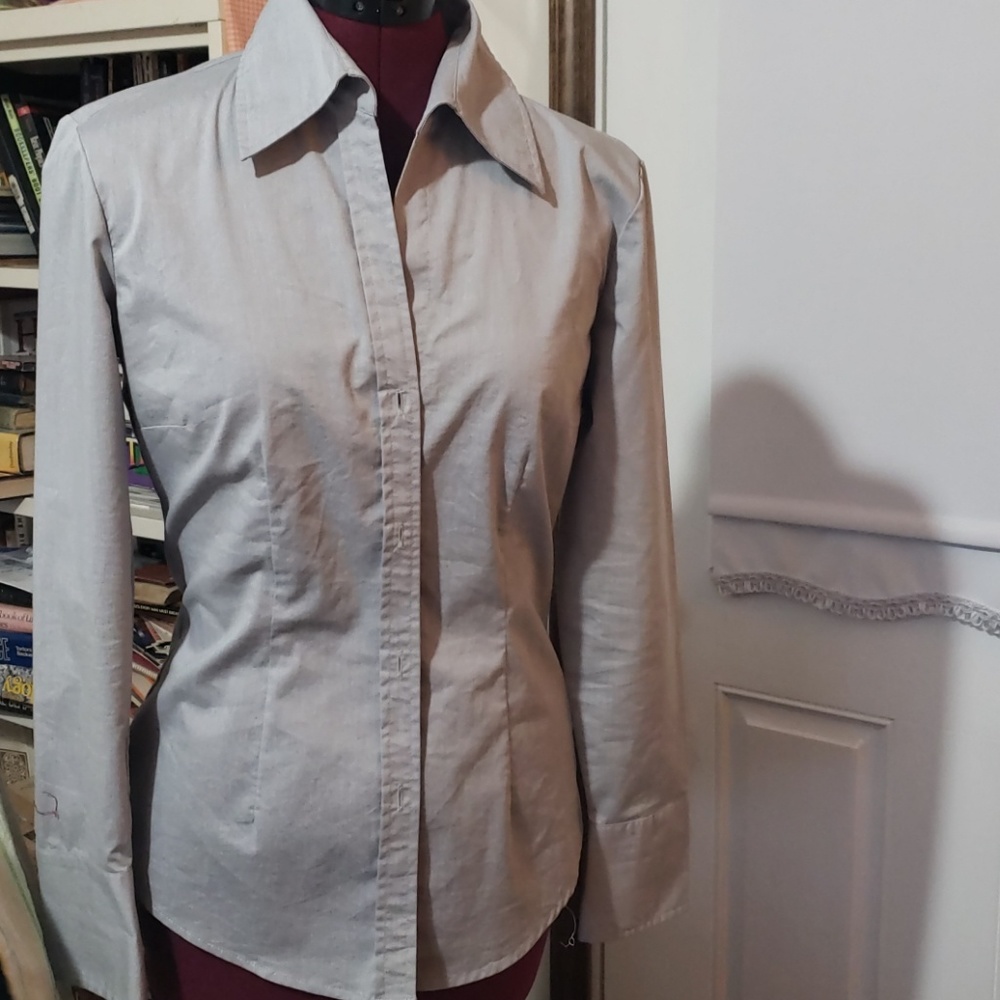 Grey button down blouse